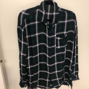 MINE - GREEN/BLUE PLAID BUTTON DOWN